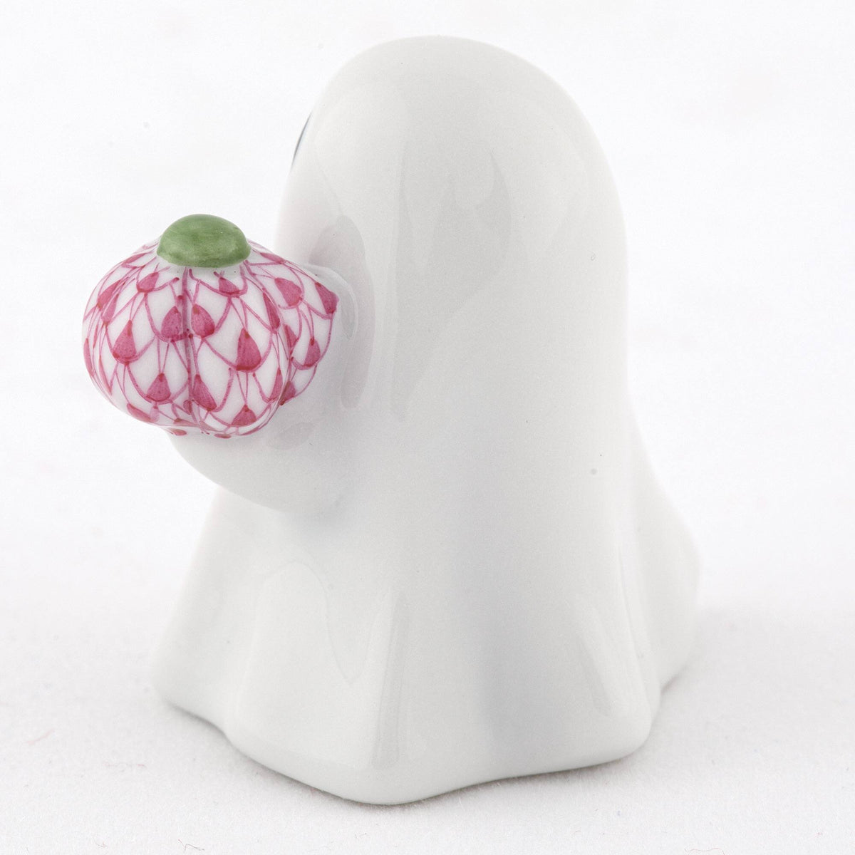 Herend Ghost with Pumpkin Figurine – Raspberry, alternate view