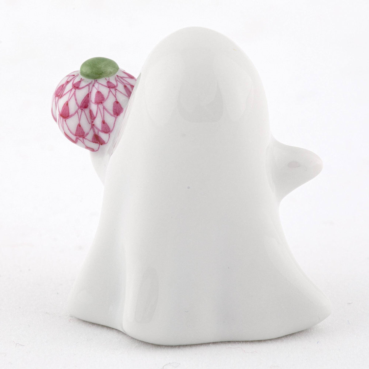 Herend Ghost with Pumpkin Figurine – Raspberry, alternate view
