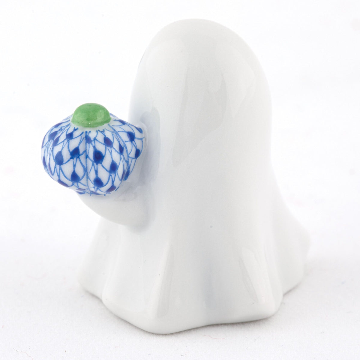 Herend Ghost with Pumpkin Figurine – Sapphire, alternate view