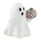 Herend Ghost with Pumpkin Figurine porcelain figurine painted in the Chocolate fishnet pattern