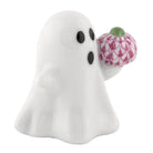 Ghost with Pumpkin Figurine in hand-painted Raspberry porcelain by Herend of Hungary