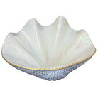 Hand-painted Herend Giant Clam Figurine in fine porcelain, 8in L X 10.25in W, on a white background