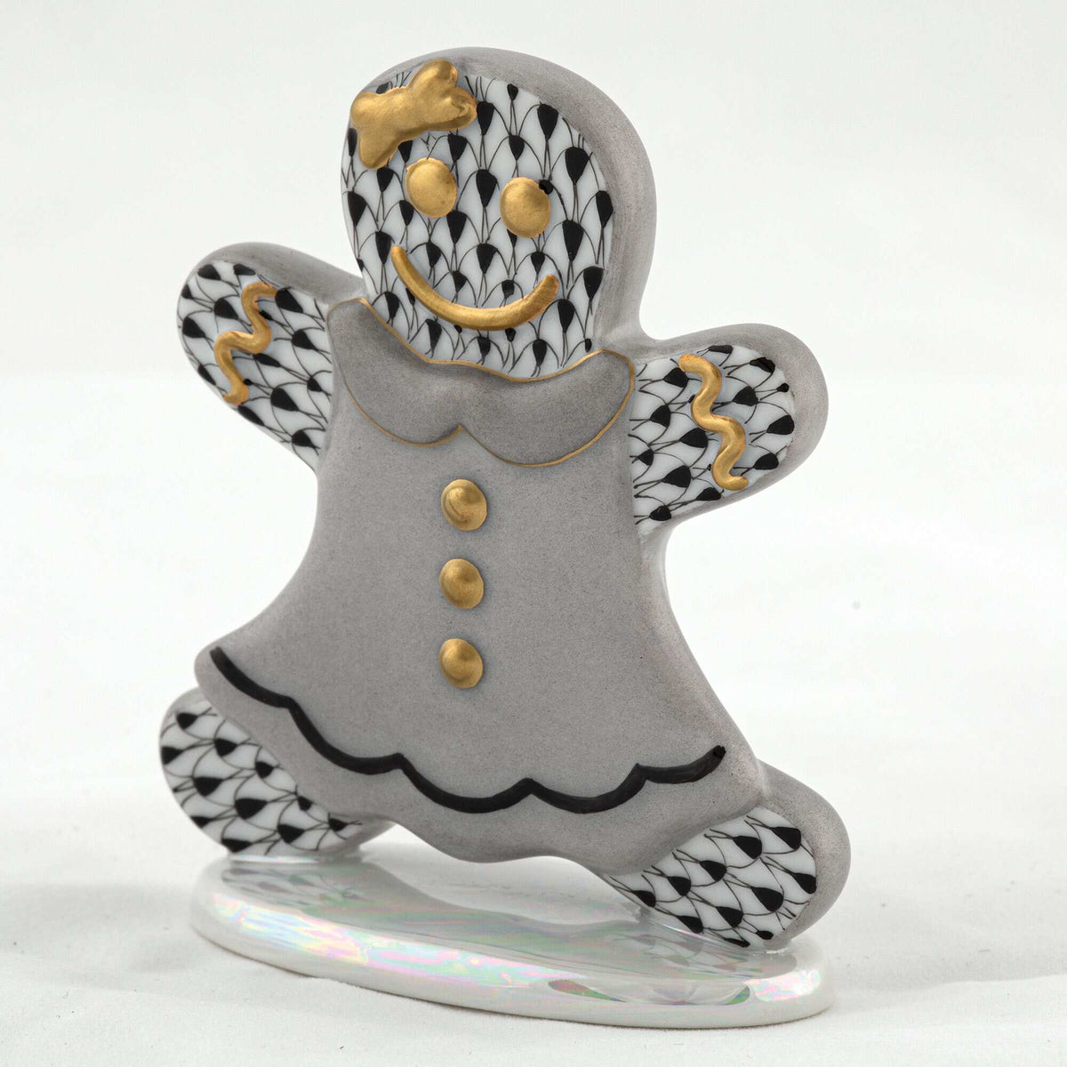 Herend Gingerbread Girl Figurine – Black, alternate view