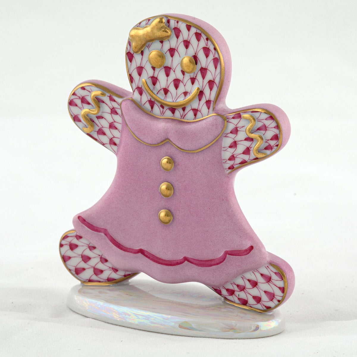 Herend Gingerbread Girl Figurine – Raspberry, alternate view
