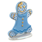 Hand-painted Herend Gingerbread Girl Figurine in Blue fishnet porcelain on a white background