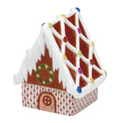 Herend Gingerbread House Figurine porcelain figurine painted in the Rust fishnet pattern