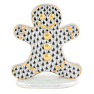 Black fishnet Gingerbread Man Figurine figurine, hand-painted Herend porcelain with 24k gold accents