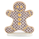 Herend Gingerbread Man Figurine porcelain figurine painted in the Chocolate fishnet pattern