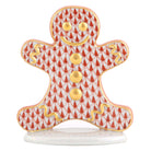 Herend Gingerbread Man Figurine porcelain figurine painted in the Rust fishnet pattern