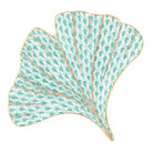 Ginkgo Leaf Figurine in hand-painted Green porcelain by Herend of Hungary