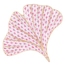 Raspberry fishnet Ginkgo Leaf Figurine figurine, hand-painted Herend porcelain with 24k gold accents
