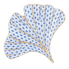 Ginkgo Leaf Figurine in hand-painted Sapphire porcelain by Herend of Hungary