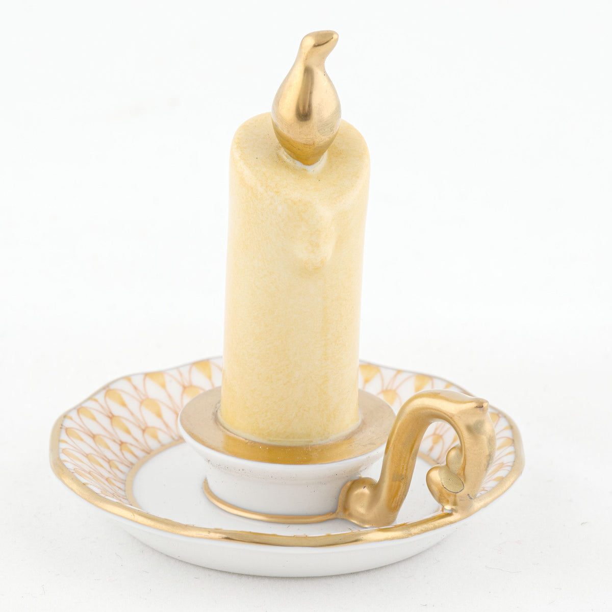 Herend Glowing Candlestick Figurine – Butterscotch, alternate view