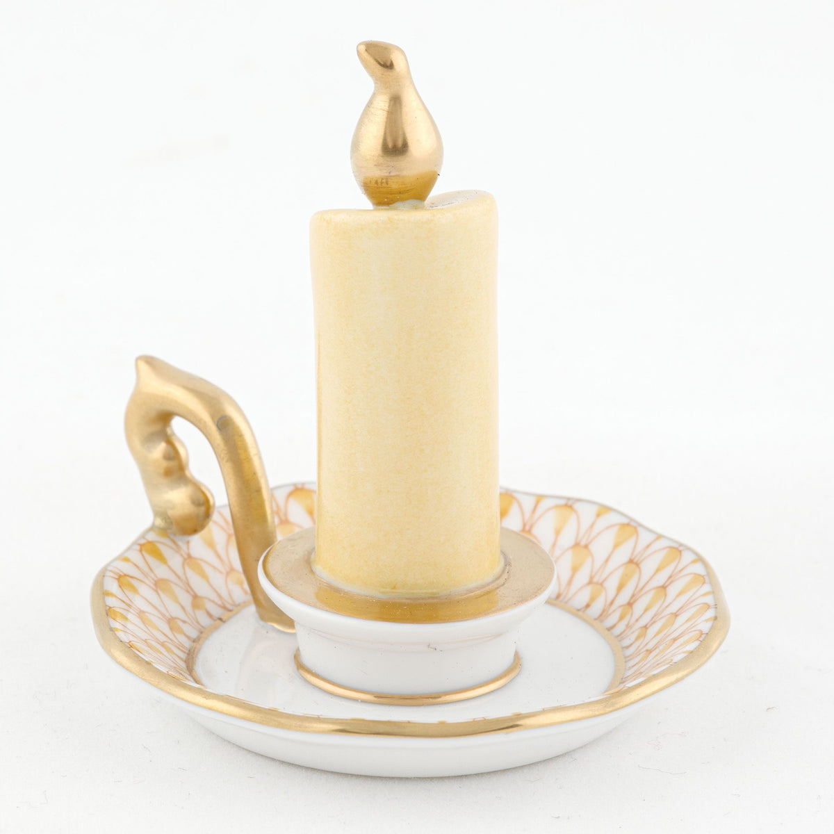 Herend Glowing Candlestick Figurine – Butterscotch, alternate view