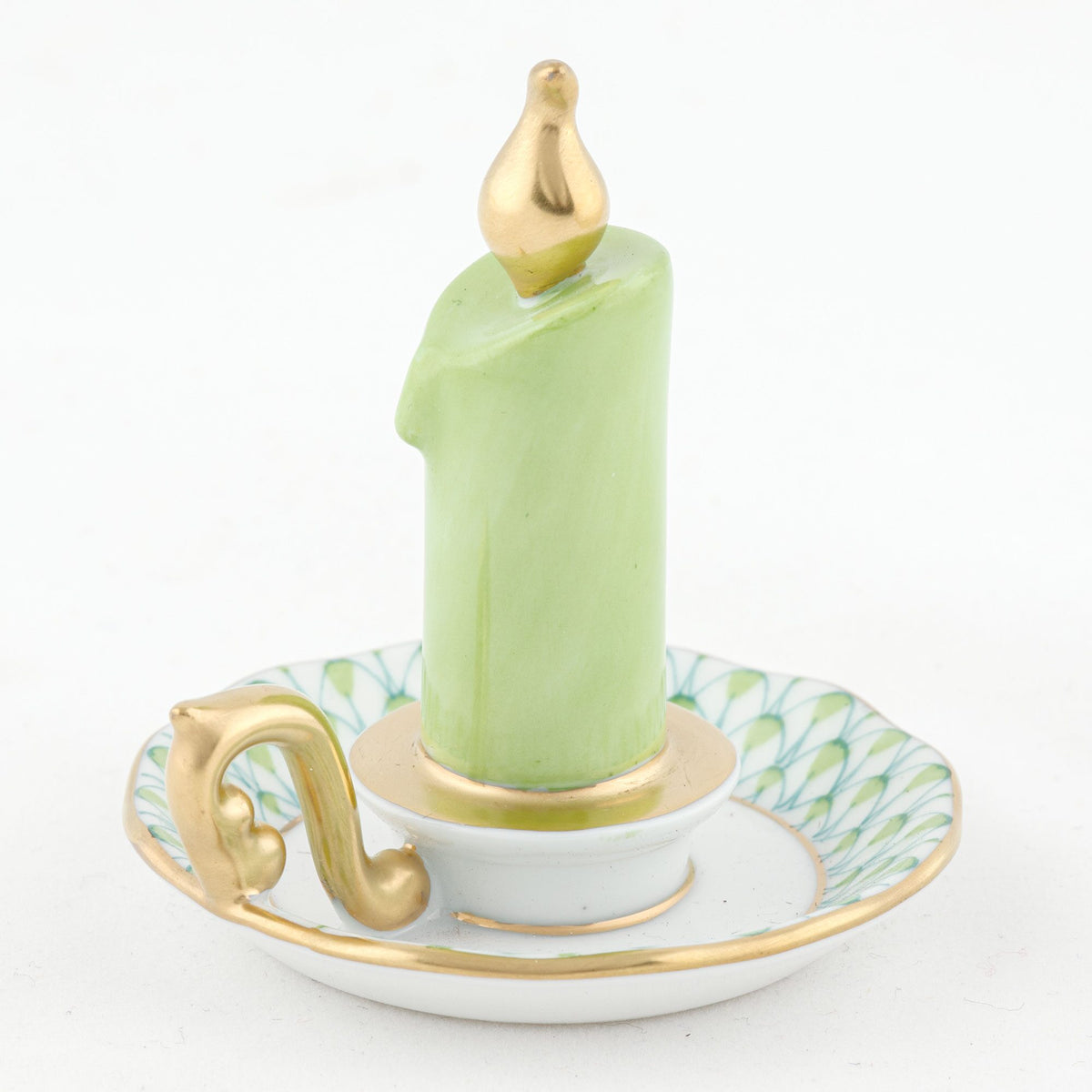 Herend Glowing Candlestick Figurine – Key Lime, alternate view