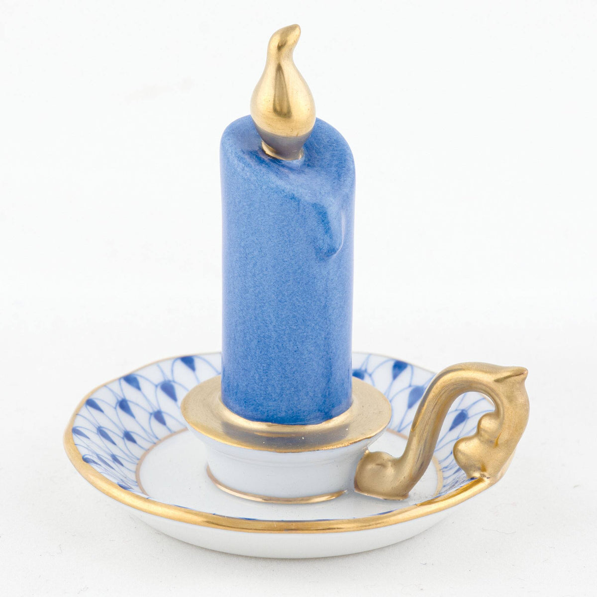 Herend Glowing Candlestick Figurine – Sapphire, alternate view