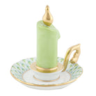 Herend Glowing Candlestick Figurine porcelain figurine painted in the Key Lime fishnet pattern