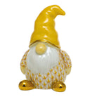 Hand-painted Herend Gnome Figurine in Butterscotch fishnet porcelain on a white background