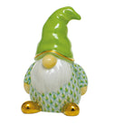 Key Lime fishnet Gnome Figurine figurine, hand-painted Herend porcelain with 24k gold accents