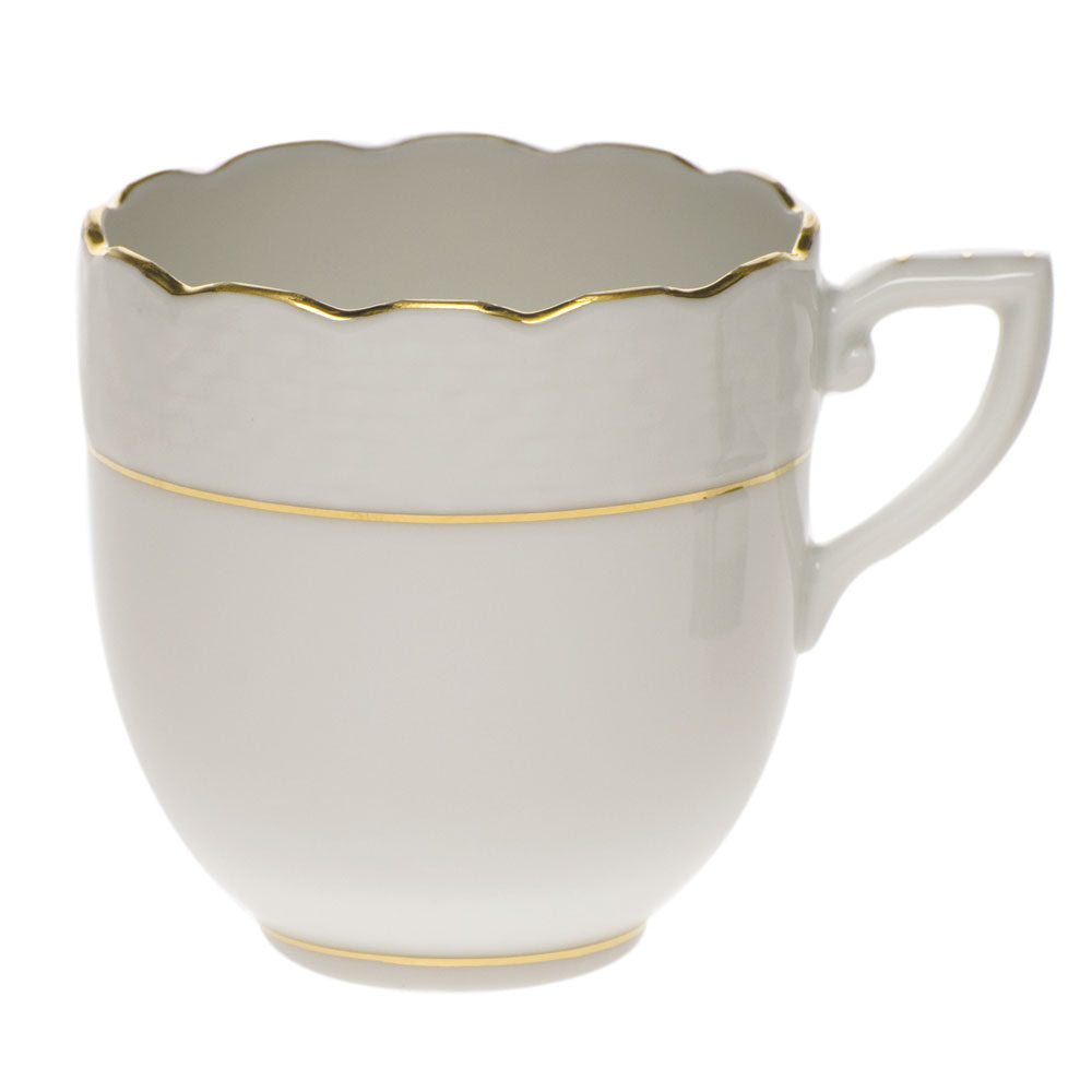 Hand-painted Herend Golden Edge After Dinner Cup in fine porcelain, on a white background