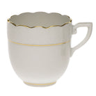 Hand-painted Herend Golden Edge After Dinner Cup in fine porcelain, on a white background