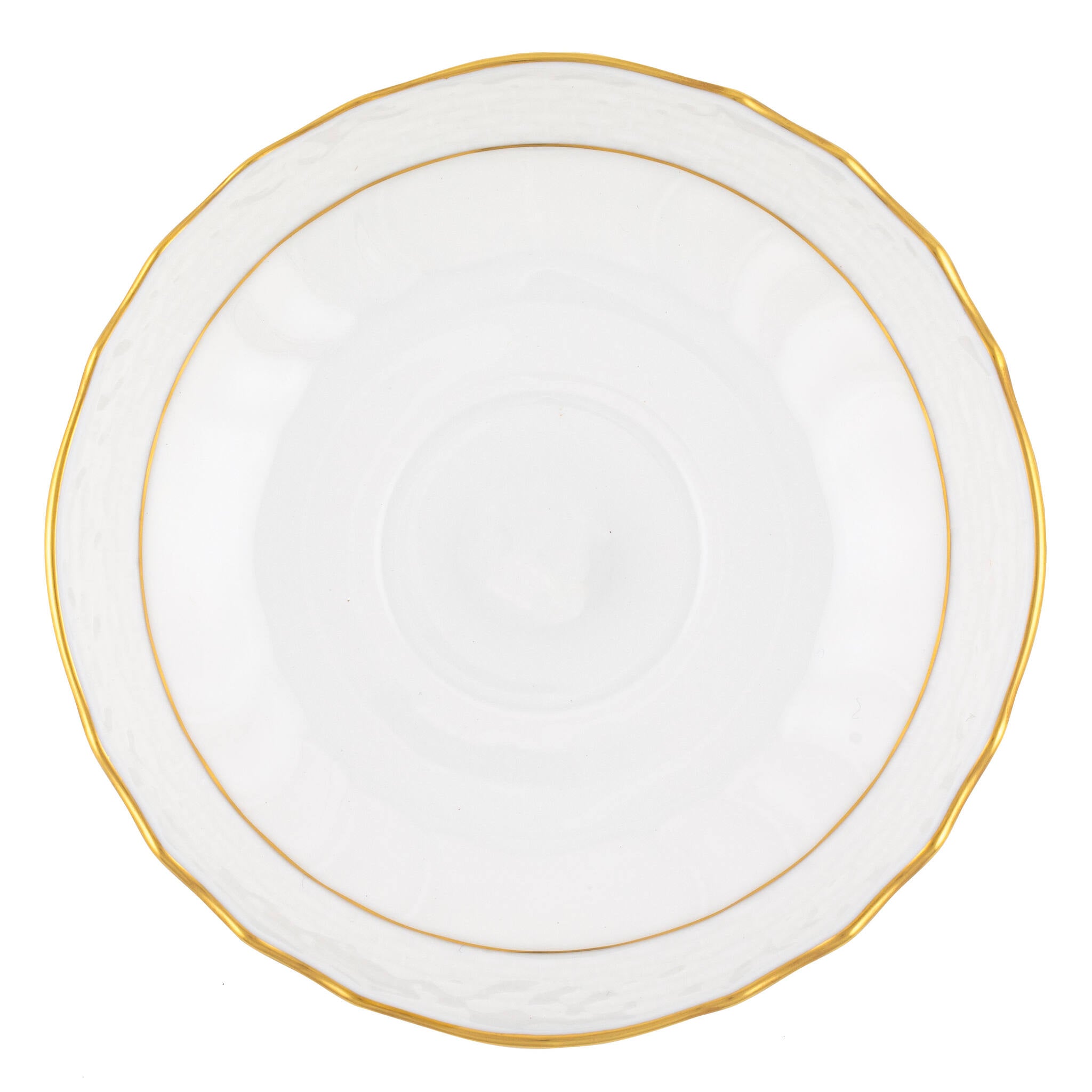 Hand-painted Herend Golden Edge Canton Saucer in fine porcelain, 5.5in D, on a white background