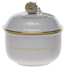 Herend Golden Edge Covered Sugar with Rose Sugar Bowl, alternate view