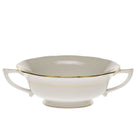 Hand-painted Herend Golden Edge Cream Soup Cup Cream Soup Bowl in fine porcelain, on a white background
