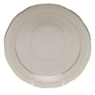Hand-painted Herend Golden Edge Cream Soup Stand Cream Soup Bowl in fine porcelain, 7.25in D, on a white background