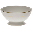 Hand-painted Herend Golden Edge Footed Bowl in fine porcelain, 5in D X 2.5in H, on a white background