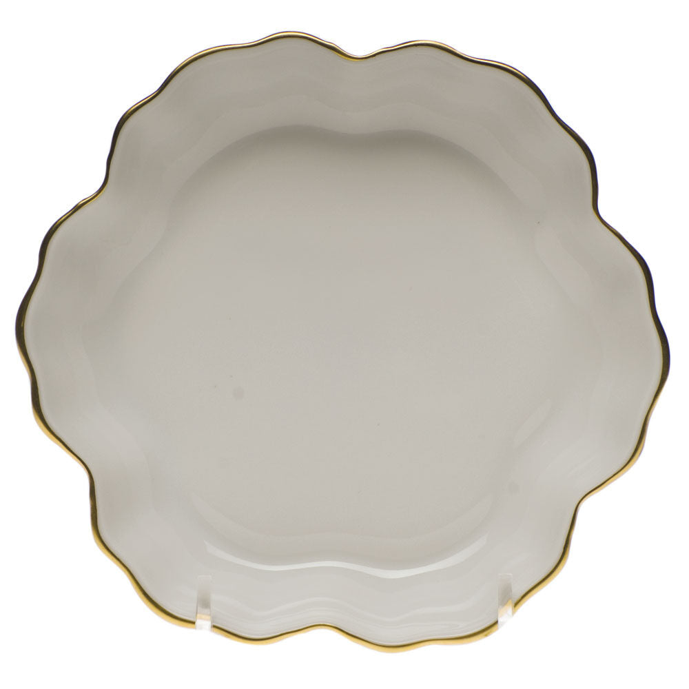 Hand-painted Herend Golden Edge Fruit Bowl in fine porcelain, 5.5in D, on a white background