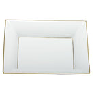 Hand-painted Herend Golden Edge Jewelry Tray Decorative Plate in fine porcelain, 7.5in L X 6.25in W, on a white background