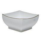 Hand-painted Herend Golden Edge Large Square Bowl in fine porcelain, 8in L X 4in H, on a white background
