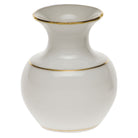 Hand-painted Herend Golden Edge Medium Bud Vase with Lip in fine porcelain, 2.25in L X 2.25in W X 2.75in H, on a white background