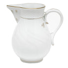 Hand-painted Herend Golden Edge Pitcher in fine porcelain, (60 OZ) 7.75in H, on a white background