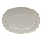 Hand-painted Herend Golden Edge Platter in fine porcelain, 13in L X 9.5in W, on a white background