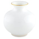 Hand-painted Herend Golden Edge Round Vase in fine porcelain, 4.5in H X 4.5in D, on a white background