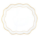 Hand-painted Herend Golden Edge Scallop Tray in fine porcelain, 11.25in L X 9.5in W, on a white background