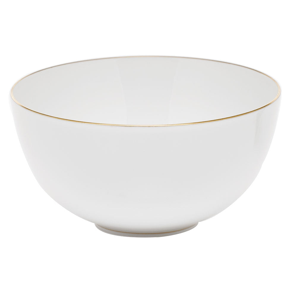 Hand-painted Herend Golden Edge Small Bowl in fine porcelain, 3in H X 5.75in D, on a white background