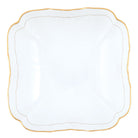 Hand-painted Herend Golden Edge Square Salad Bowl in fine porcelain, 10in SQ, on a white background
