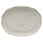 Hand-painted Herend Golden Edge Tray in fine porcelain, 10.5in L X 8in W, on a white background