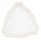 Hand-painted Herend Golden Edge Triangle Dish in fine porcelain, 9.5in L, on a white background