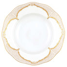 Hand-painted Herend Golden Elegance Rim Soup Plate Soup Plates & Rimmed Soup Bowl in fine porcelain, 8in D, on a white background