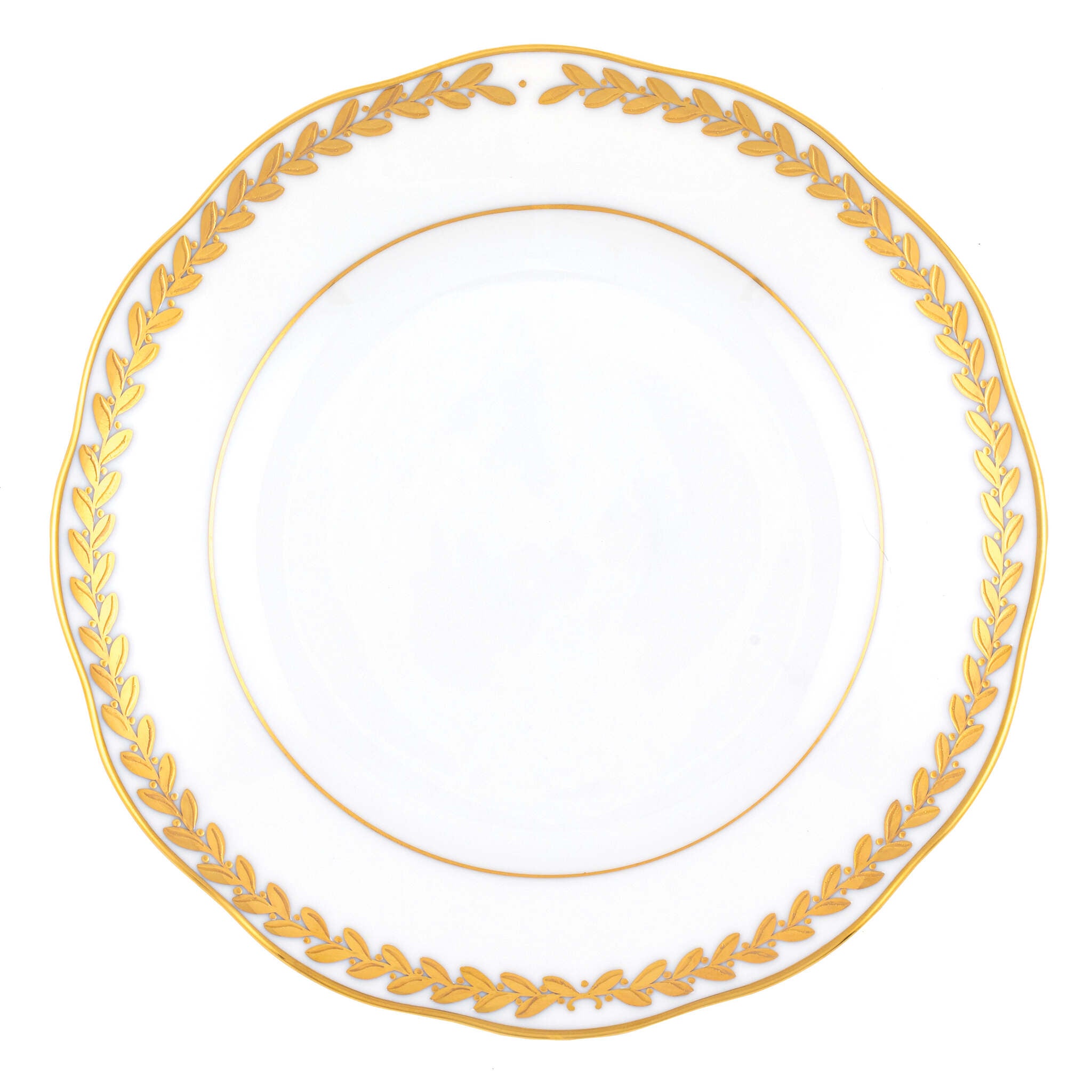 Hand-painted Herend Golden Laurel Bread and Butter Plate in fine porcelain, 6in D, on a white background