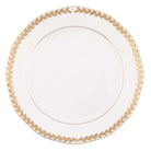 Hand-painted Herend Golden Laurel Dessert Plate in fine porcelain, 9in D, on a white background