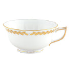 Hand-painted Herend Golden Laurel Tea Cup Cup & Saucer Set in fine porcelain, on a white background