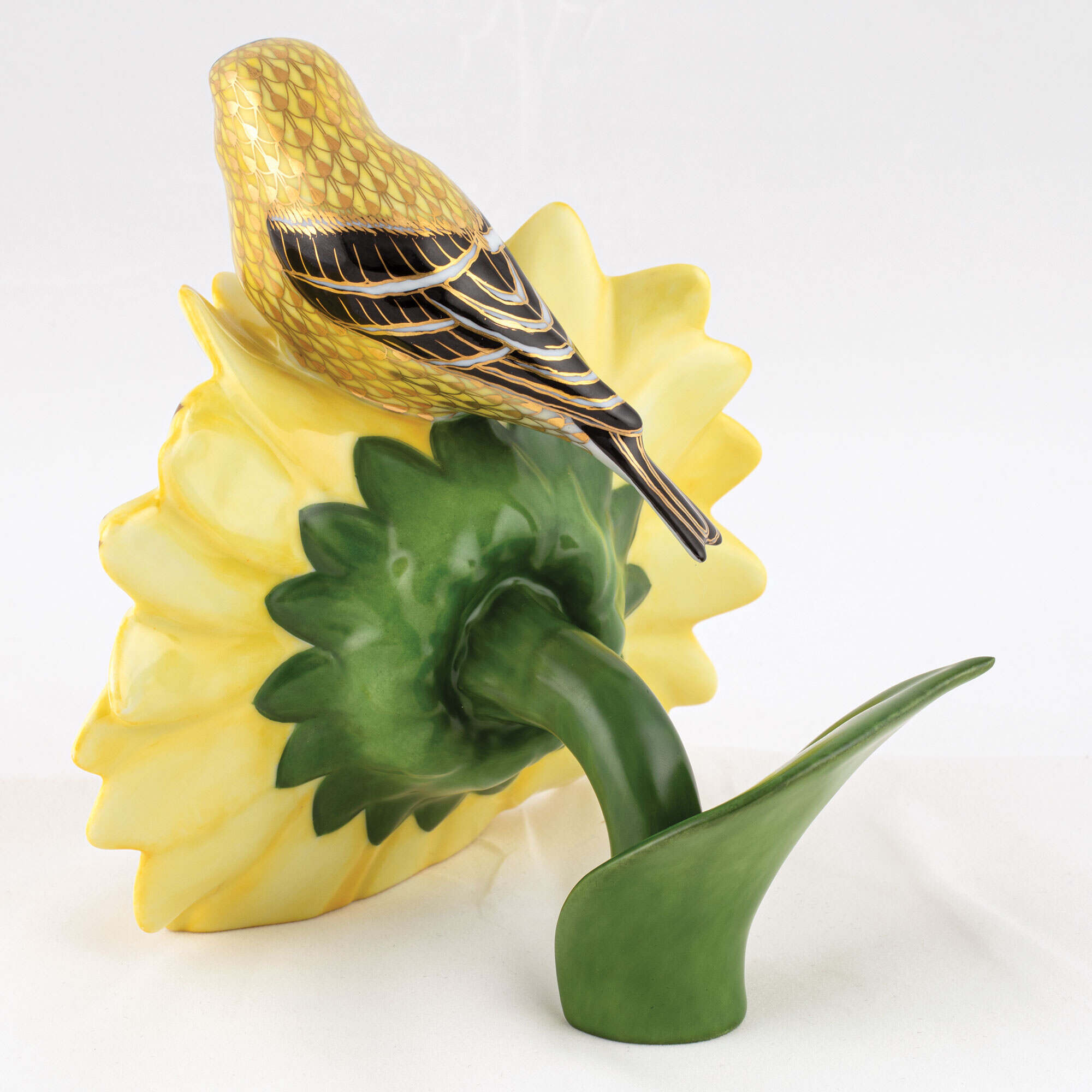Herend Goldfinch on Sunflower Figurine — additional view
