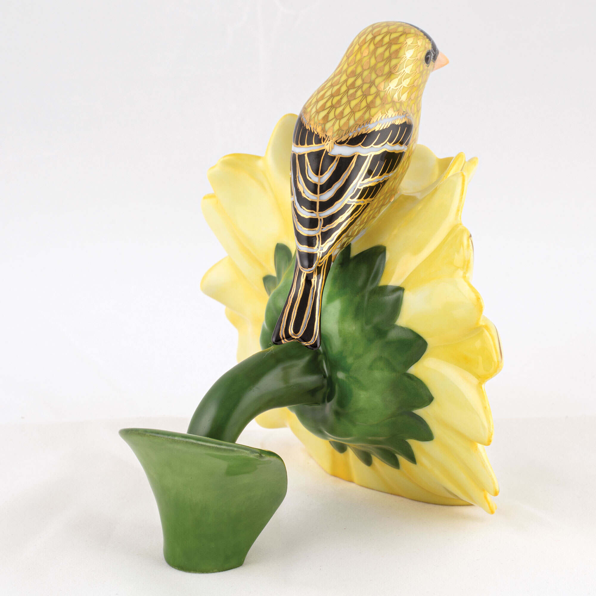 Herend Goldfinch on Sunflower Figurine — additional view
