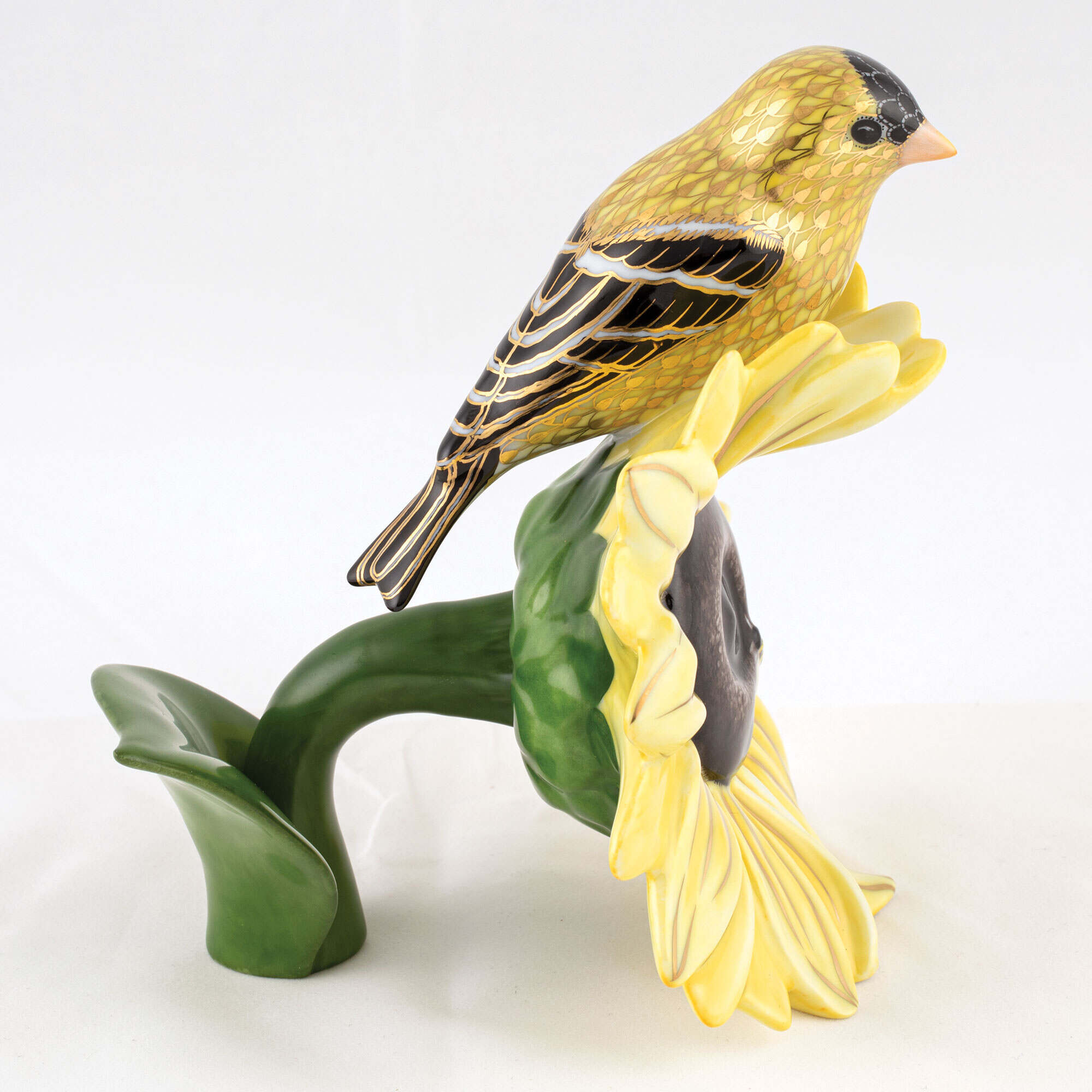 Herend Goldfinch on Sunflower Figurine — additional view