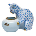 Gone Fishing Figurine in hand-painted Blue porcelain by Herend of Hungary